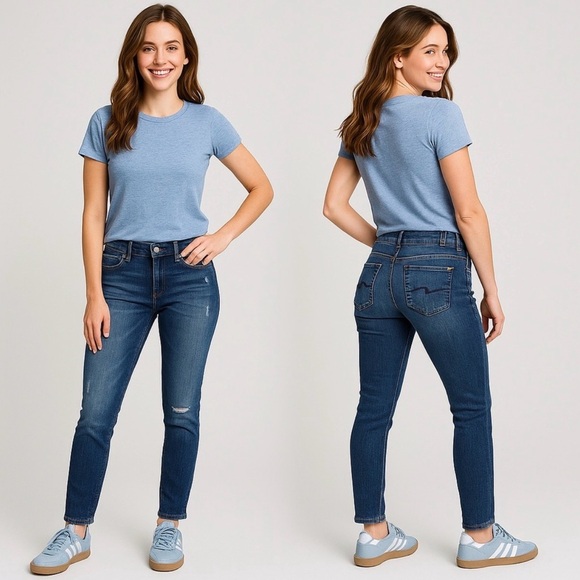 ⭐ 7 For All Mankind Josefina Skinny Boyfriend Jeans Sz 28 👖✨ - Picture 14 of 14